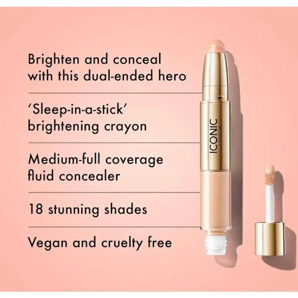ICONIC LONDON - NWT - Radiant Concealer & Brightening Duo in GOLDEN TAN. 2-in-1